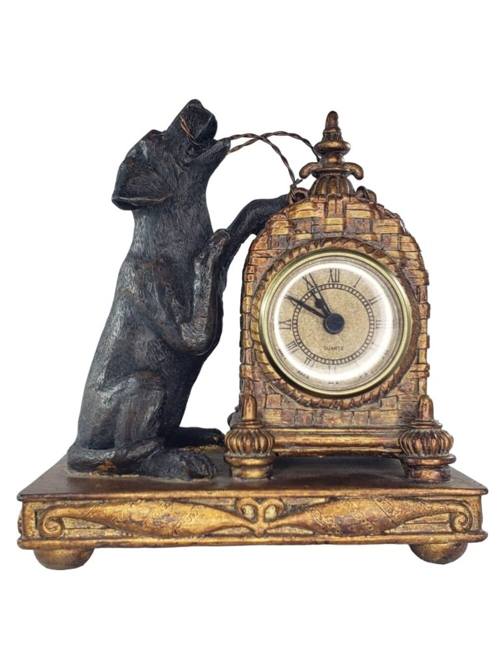 Sterling Ind Resin Mantle Desk Quartz Clock Labrador Retriever Puppy